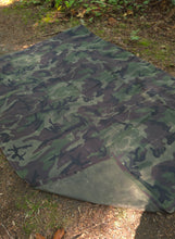 Woodland Camo Groundcloth X Large 6 ft 6" in Rugged 10.1 Waxed Canvas Limited Edition