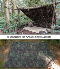 Woodland Camo Groundcloth X Large 6 ft 6" in Rugged 10.1 Waxed Canvas Limited Edition