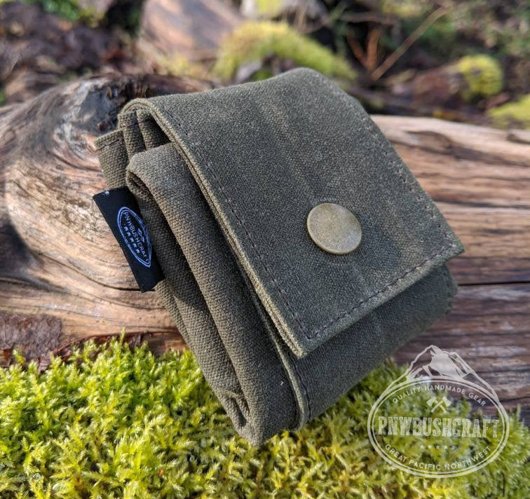 Foraging Bag Leather Canvas Collapsible Bushcraft Belt Pouch - Brilliant  Promos - Be Brilliant!