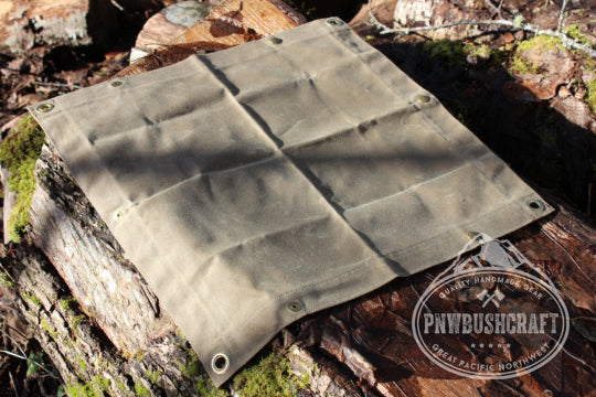 bushcraft canvas tarp Ground Cloth Junior in 10.1 oz Waxed Canvas