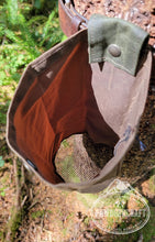 waxed canvas bag for collecting mushrooms by PNWBUSHCRAFT