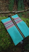 PNWBUSHCRAFT Turqoise Wool Zipper Pouch with Trim