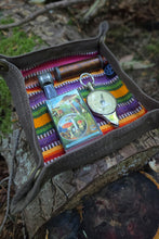 Small Brown Waxed Canvas Travel with Colorful Lining