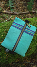 PNWBUSHCRAFT Turqoise Wool Zipper Pouch with Trim