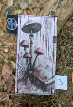 New Tiny Pocketknife Bag Slip in Waxed Canvas *Skulls and Mushrooms