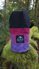 Black and Purple Waxed Canvas Bucket Bag
