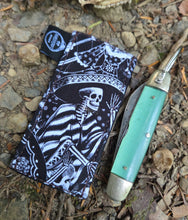 New Tiny Pocketknife Bag Slip in Waxed Canvas *Skulls and Mushrooms