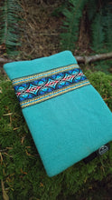 PNWBUSHCRAFT Turqoise Wool Zipper Pouch with Trim