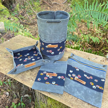 Owl Collection – 4-Piece Waxed Canvas Bundle (Bucket Bag, Pouch, Tray, Ditty Bag)