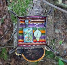 Small Brown Waxed Canvas Travel with Colorful Lining