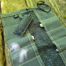 Slate Maple Waxed Canvas Pocketknife Roll Up with Lining and Slip
