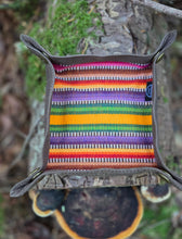 Small Brown Waxed Canvas Travel with Colorful Lining