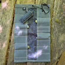 Slate Maple Waxed Canvas Pocketknife Roll Up with Lining and Slip