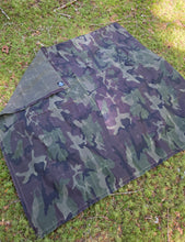 Woodland Camo Groundcloth X Large 6 ft 6" in Rugged 10.1 Waxed Canvas Limited Edition