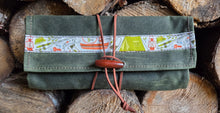 Waxed Canvas Roll Up Pouch with Camping Trim
