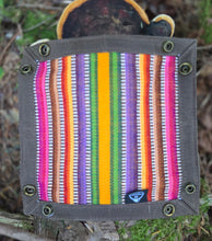 Small Brown Waxed Canvas Travel with Colorful Lining