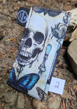 New Tiny Pocketknife Bag Slip in Waxed Canvas *Skulls and Mushrooms