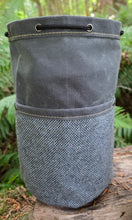 Cedar Bucket Bags with Outside Pockets featuring Vintage Wool
