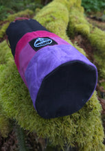 Black and Purple Waxed Canvas Bucket Bag