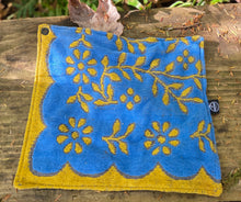 Upcycled Vintage Towel Bushcloth | Blue & Golden Yellow