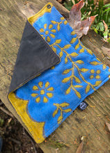 Upcycled Vintage Towel Bushcloth | Blue & Golden Yellow