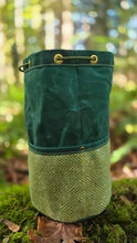 Green Herringbone Wool & Waxed Canvas | Cedar Bucket Bag or Junior Groundcloth