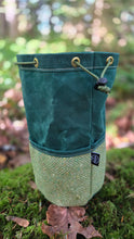 Green Herringbone Wool & Waxed Canvas | Cedar Bucket Bag or Junior Groundcloth