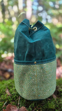Green Herringbone Wool & Waxed Canvas | Cedar Bucket Bag or Junior Groundcloth