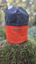 Green and Orange Waxed Canvas Medium Cedar Bucket Bag