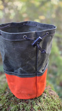 Green and Orange Waxed Canvas Medium Cedar Bucket Bag