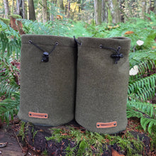 Vintage 1960s Army Wool Cedar Bucket Bags | Matching Set of Two