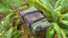 Sturdy Waxed Canvas Ammo Bag with Wrap Around Handles in Woodland Camo and Black