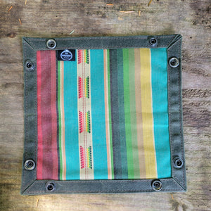 Colorfully Lined Waxed Canvas Travel Tray for your Gear or EDC