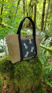 One of a Kind Death Bunny Waxed Canvas Tool Tote