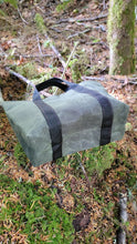 Green and Brown Waxed Canvas Tool Tote