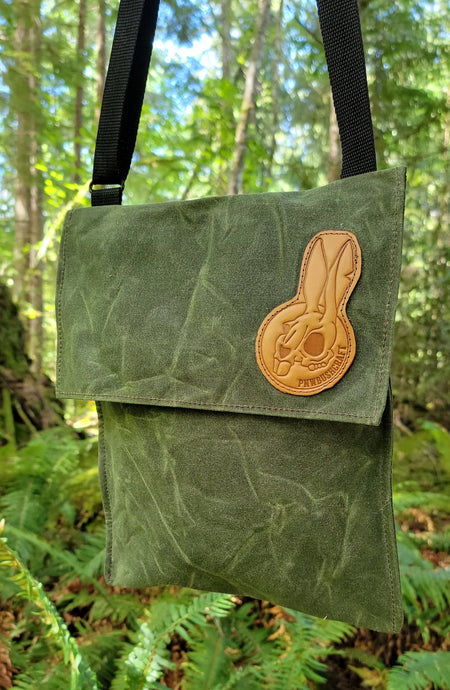 Death Bunny One of a Kind Waxed Canvas Haversack for Your next Adventure