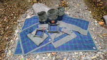 Vintage Blue and Green Plaid Wool and 10.1 oz Green Waxed Canvas Limited Collection Outdoor Gear