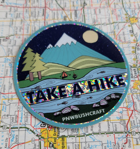 Take a Hike Glitter Sticker FREE SHIPPING
