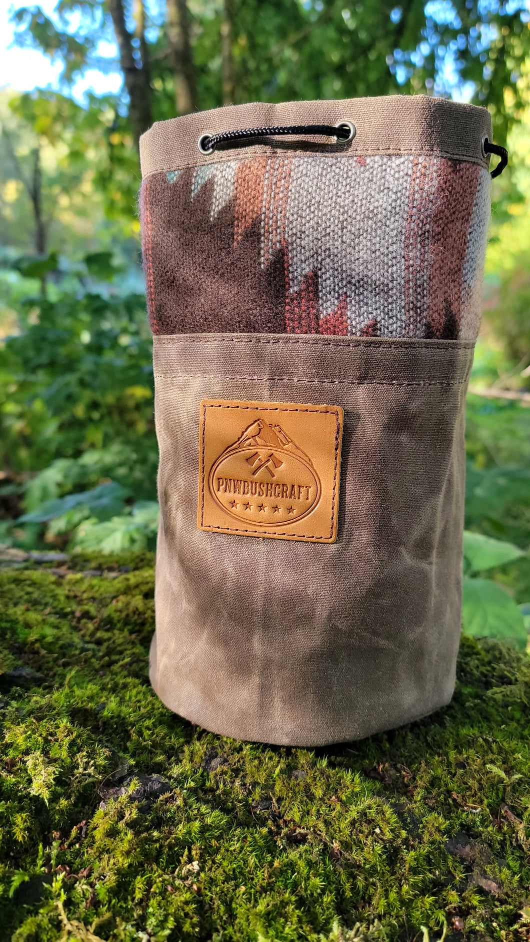 Small Brown Canvas Bucket Bag