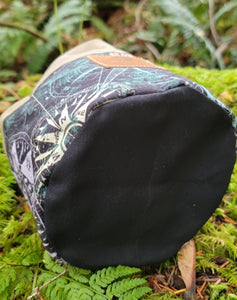 Tan Cedar Bucket Bag with Compass Wrapped Outside Pockets
