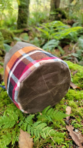 Cedar Bucket Bag with Fall Flannel Outside Pockets