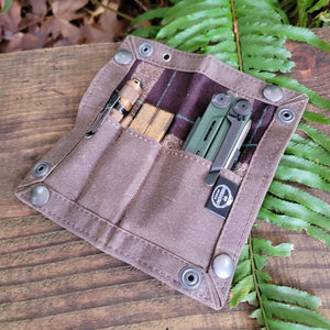 EDC Waxed Canvas Travel Tray for your Gear and EDC 2.0 Flannel Lined