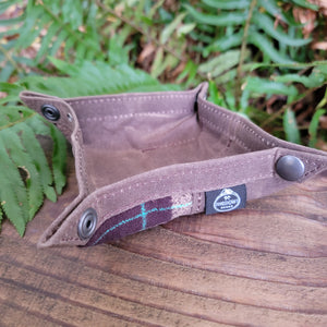 EDC Waxed Canvas Travel Tray for your Gear and EDC 2.0 Flannel Lined