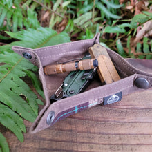 EDC Waxed Canvas Travel Tray for your Gear and EDC 2.0 Flannel Lined