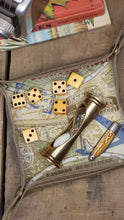 Map Lined Waxed Canvas Travel Tray for your Gear or EDC Small