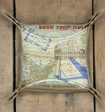 Map Lined Waxed Canvas Travel Tray for your Gear or EDC Small