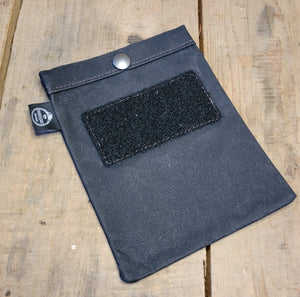 Black Waxed Canvas Ditty Bag with Hook and Loop