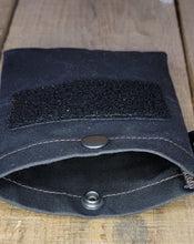 Black Waxed Canvas Ditty Bag with Hook and Loop