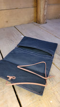 Black Canvas Roll Up Pouches with Vintage Woven Trim