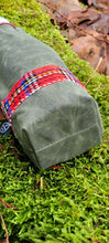 Rugged Green Waxed Canvas Bag with Vintage Trim Perfect for the Holidays